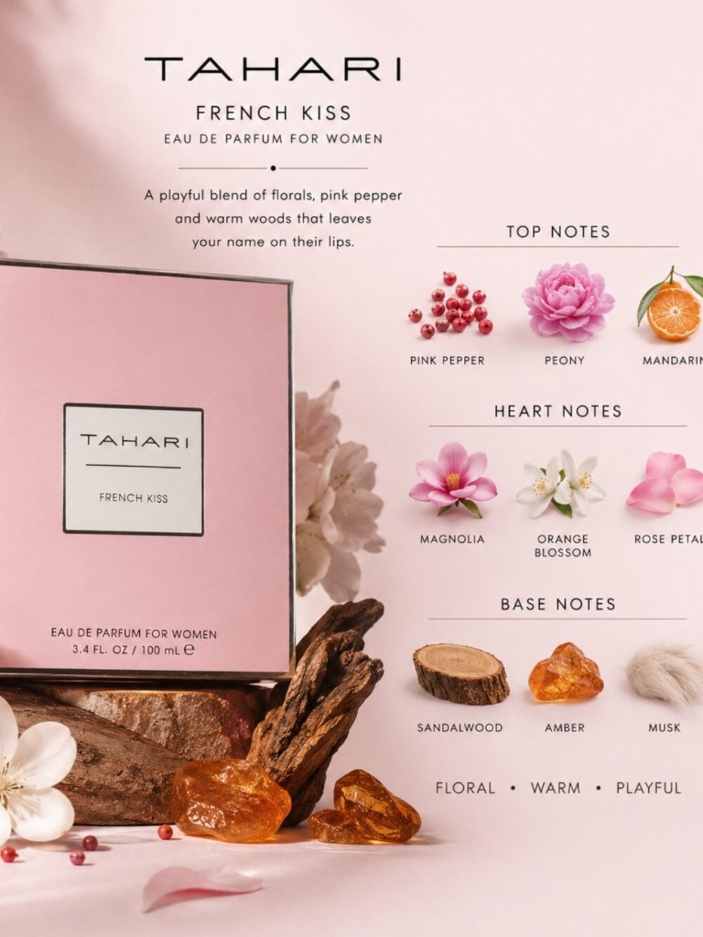 TAHARI French Kiss Eau De Parfum Women's 3.4 oz / 100 ml Eau De Parfum New